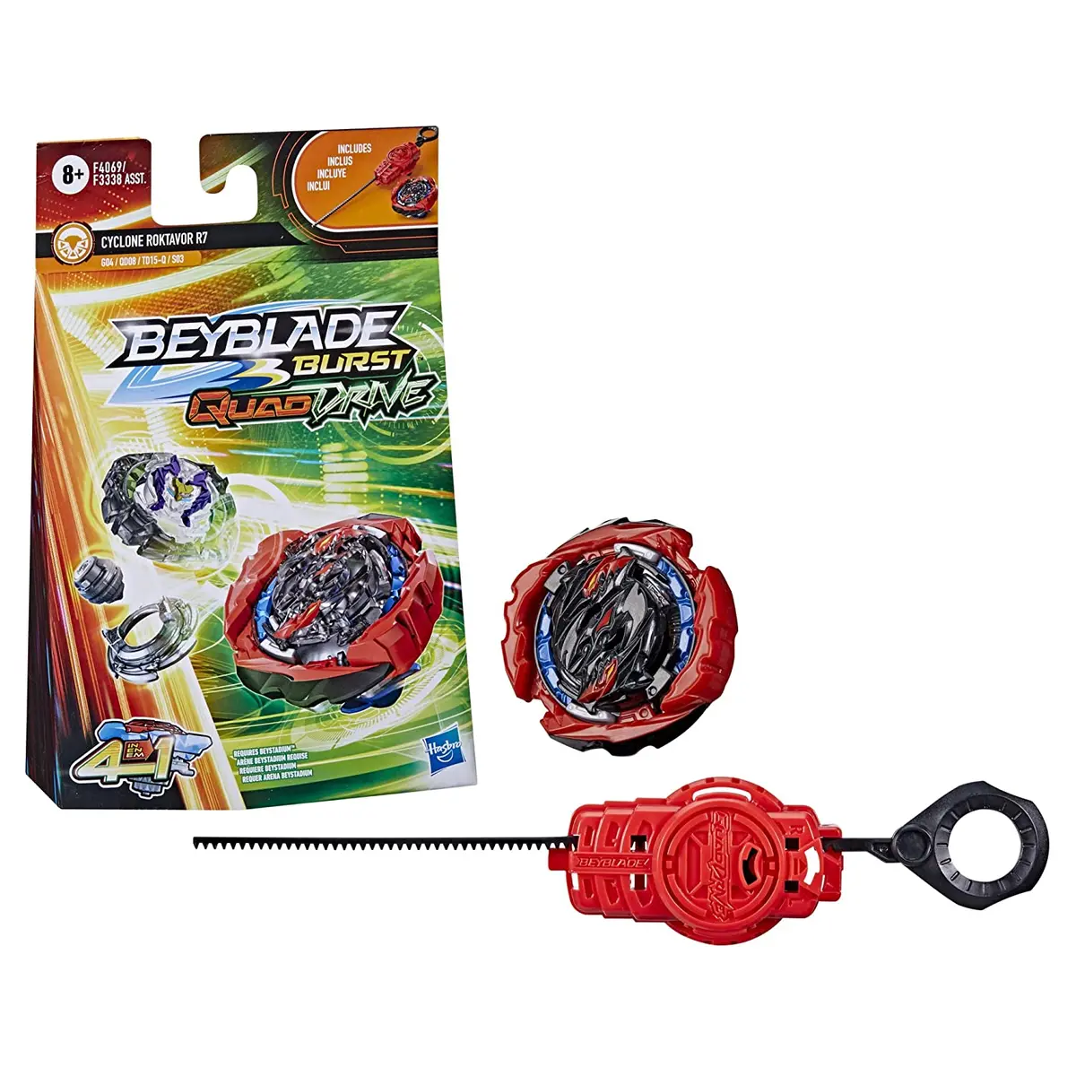 Beyblade Burst Quaddrive Cyclone Roktavor R7 With Launcher Spinning Top For Kids Ages 8 And Up 1