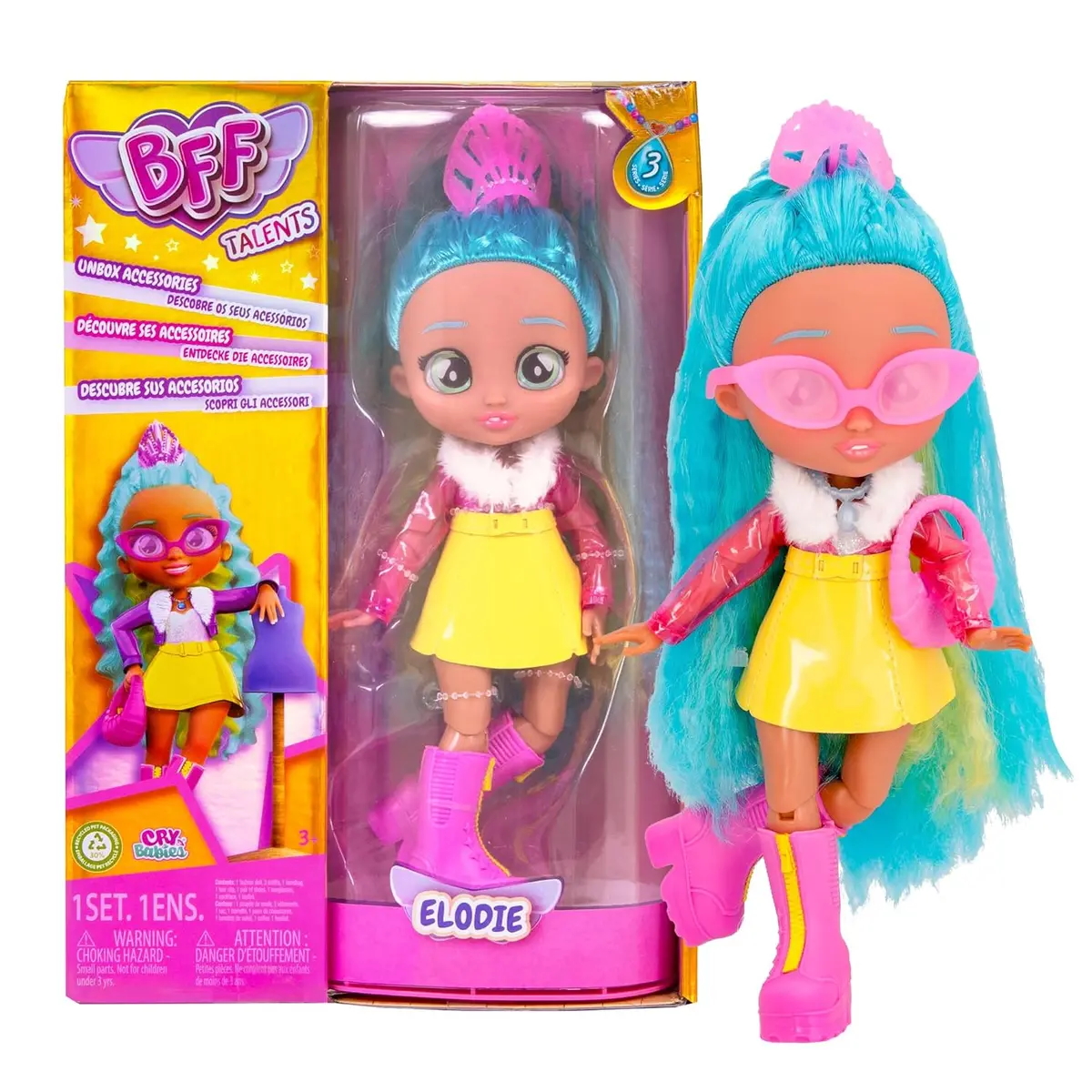 Cry Babies Bff Elodie Fashion Doll With Long Hair Including Outfit And Accessories For Ages 3 And Up 1