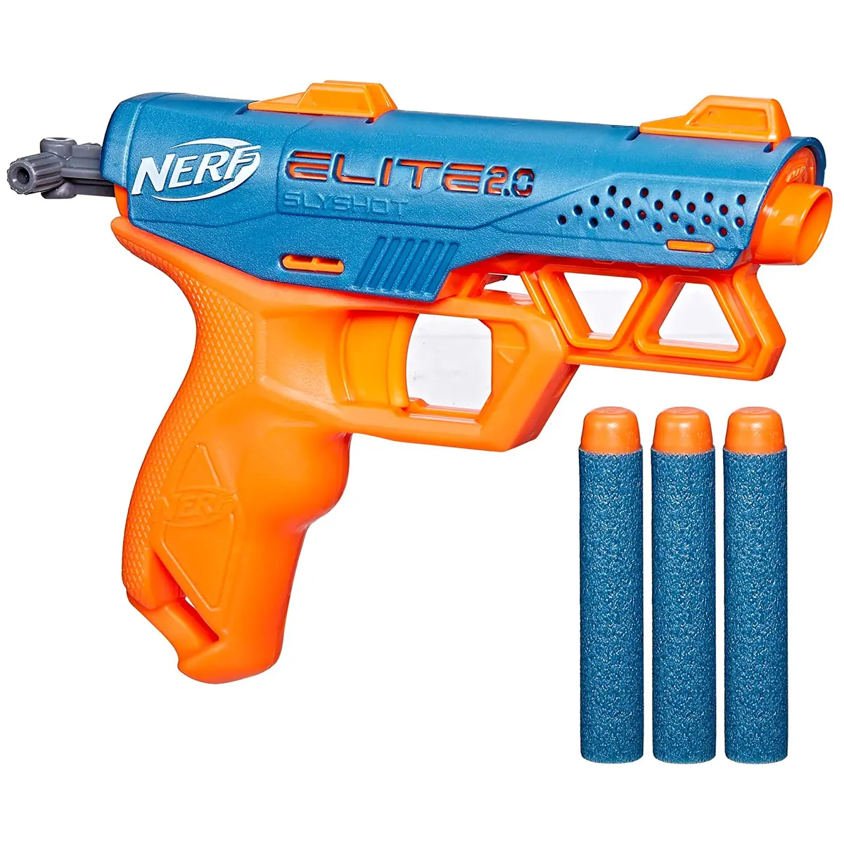 Nerf Elite 2.0 Slyshot Blaster, 2 Dart Storage, 3 Nerf Elite Darts, Pull To Prime Handle, Toy Foam Blaster For Outdoor Kids Games 1