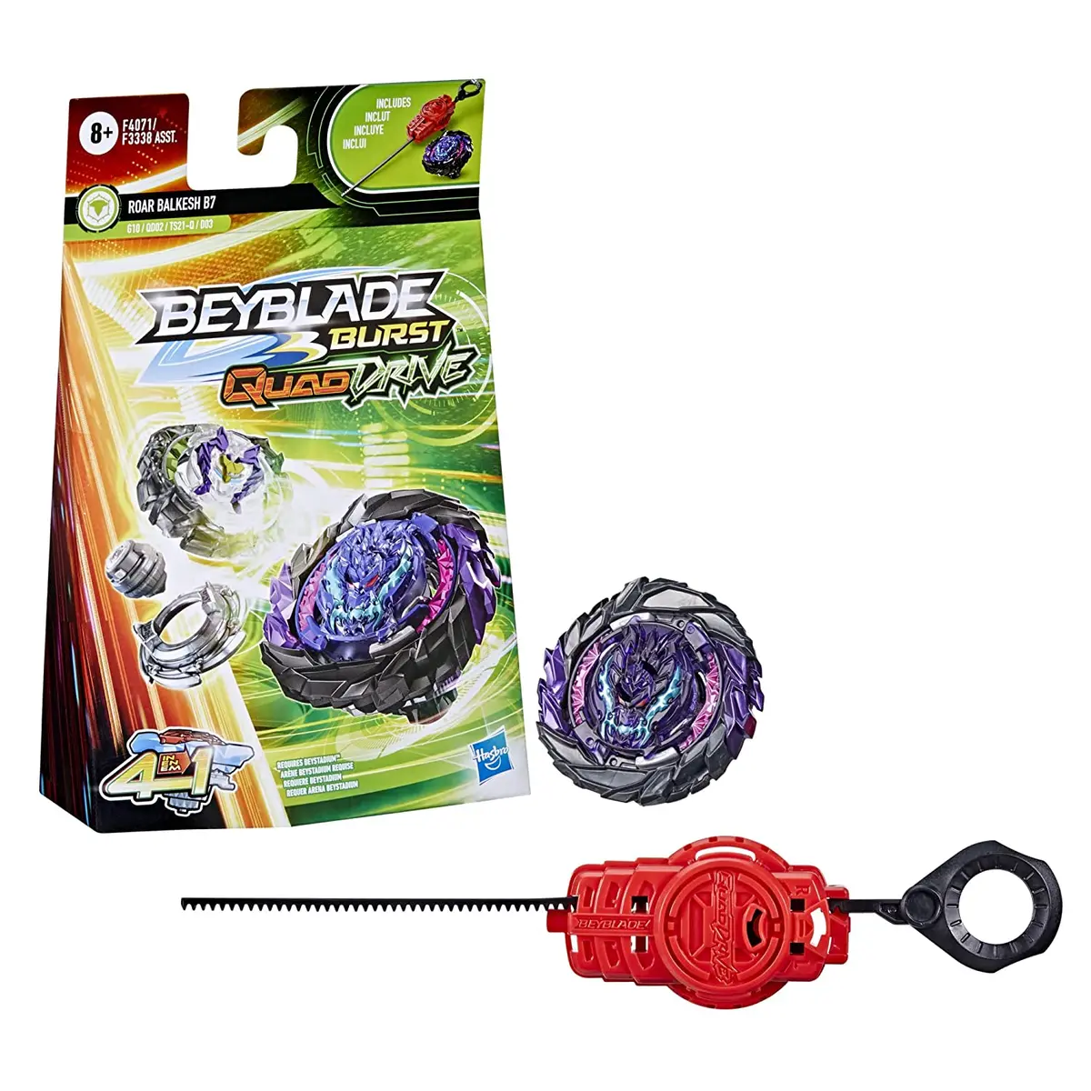 Beyblade Burst Quaddrive Roar Balkesh B7 Spinning Top Starter Pack With Launcher For Kids Ages 8 And Up 1
