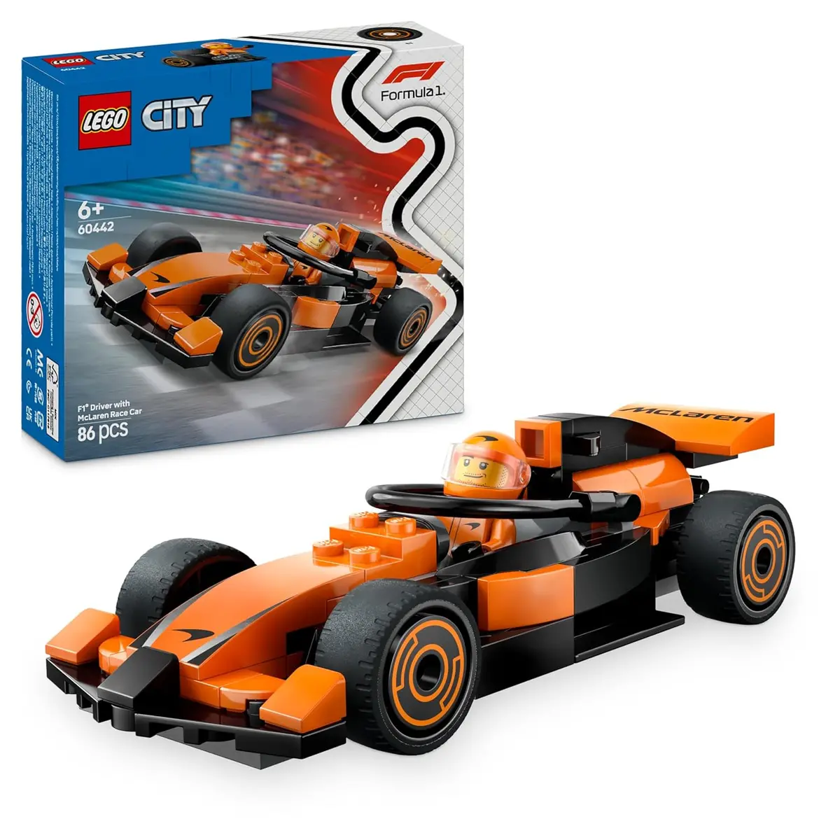 Lego City F1 Driver With Mclaren Race Car Mini Vehicle Building Kit For Ages 6+ 1