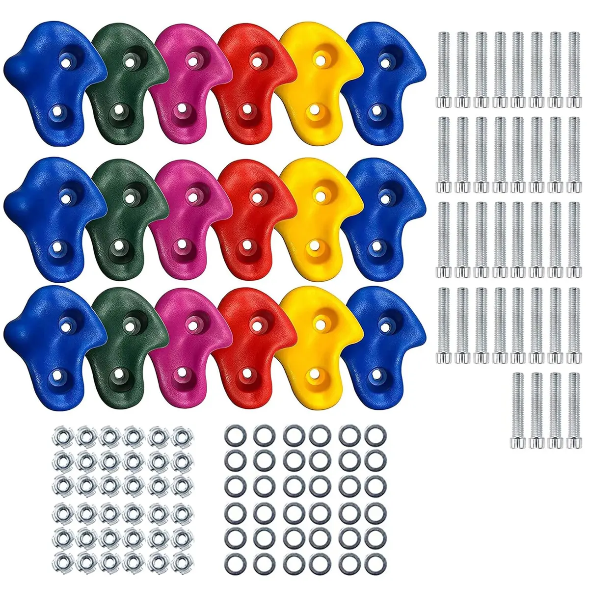 Reznor Stone Textured Climbing Holds Rock Climbing Diy Kids Indoor And Outdoor Play Set, Pack Of 18 1