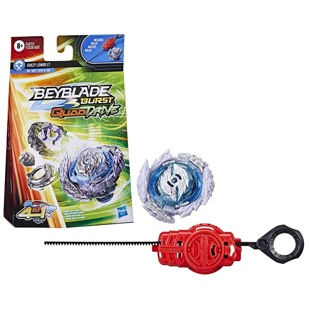 Beyblade Burst Quaddrive Guilty Lúinor L7 Spinning Top Starter Pack With Launcher For Kids Ages 8 And Up 1