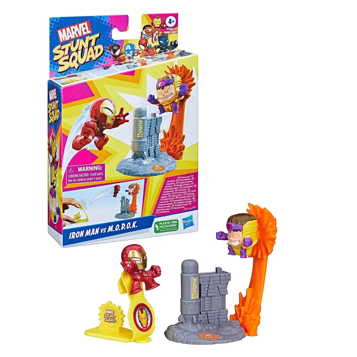 Marvel Stunt Squad 1.5-Inch Iron Man Vs. M.O.D.O.K. Playset For Kids Ages 4 Years And Up 1