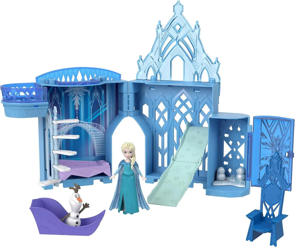Disney Frozen Elsa Ice Palace, Stackable Castle Doll House With Small Doll & Accessories For Kids Ages 4+ 1