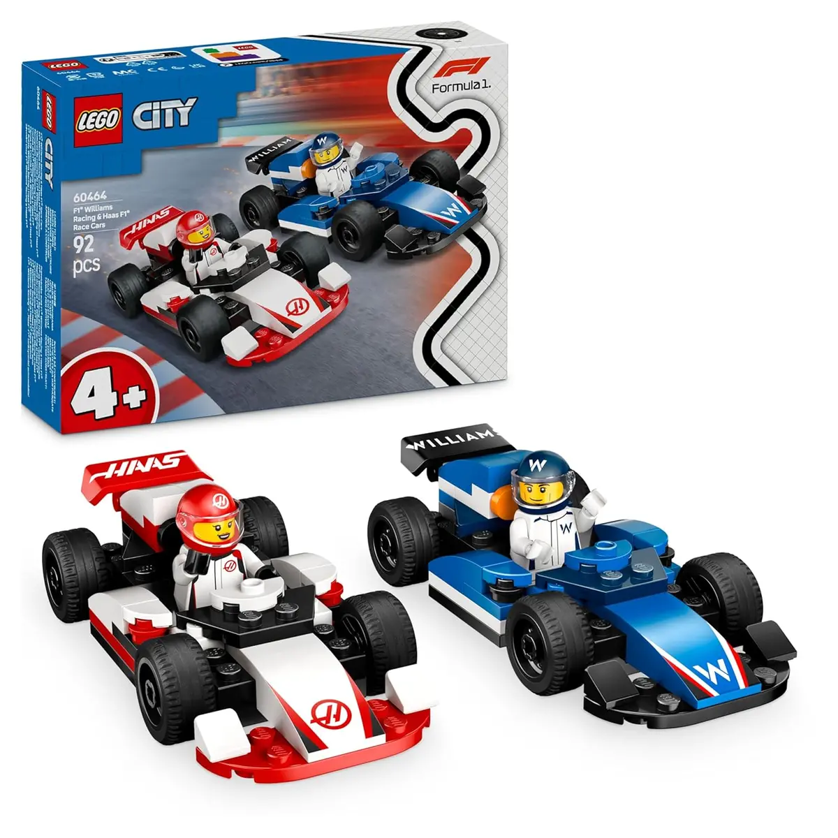 Lego City F1 Williams Racing & Haas F1 Race Cars Vehicle Building Kit For Ages 4+ 1