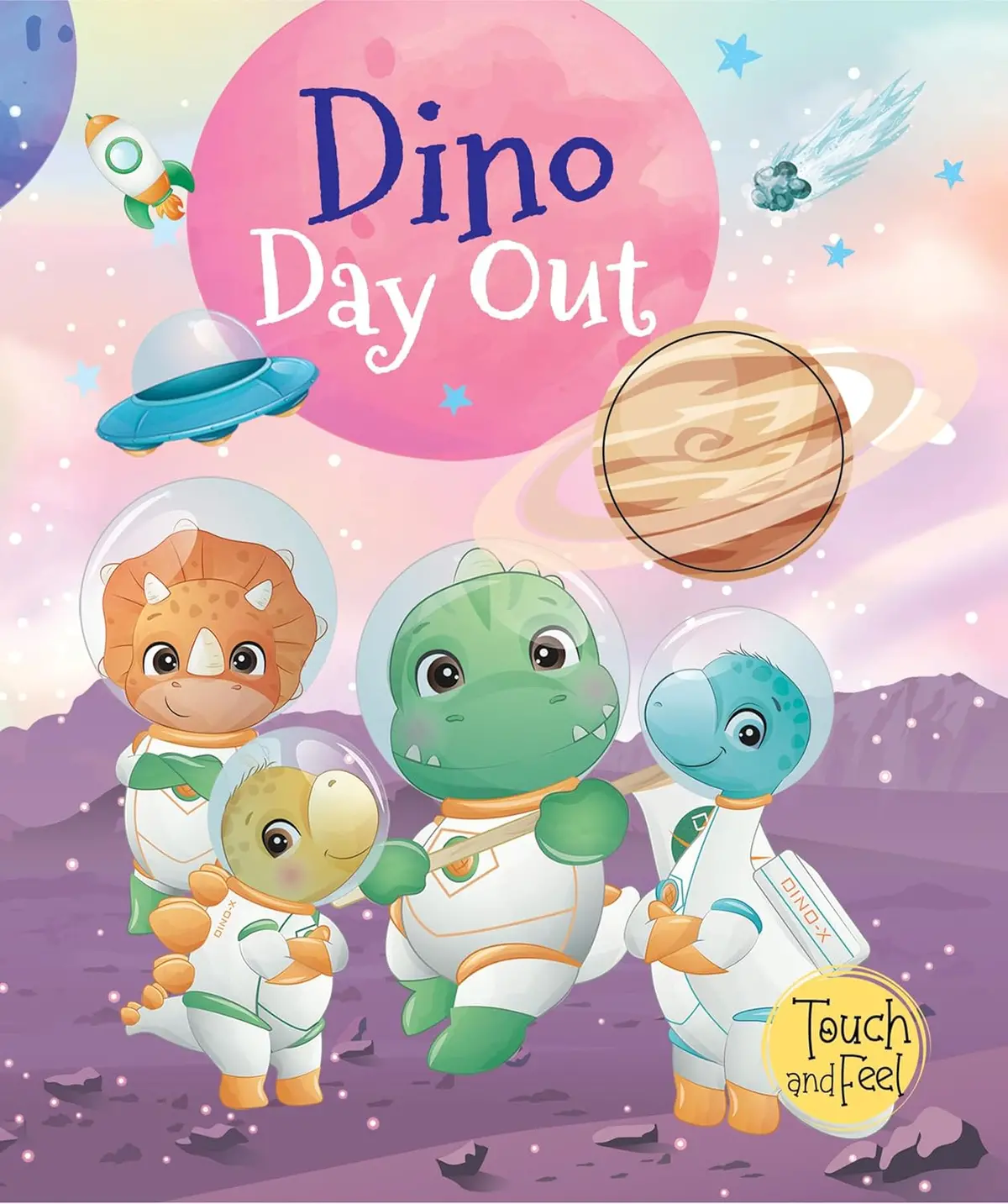 Booktopus Touch And Feel Board Book - Dino Day Out Sensory Book For Toddlers - Textured Baby Books For 4+ 1
