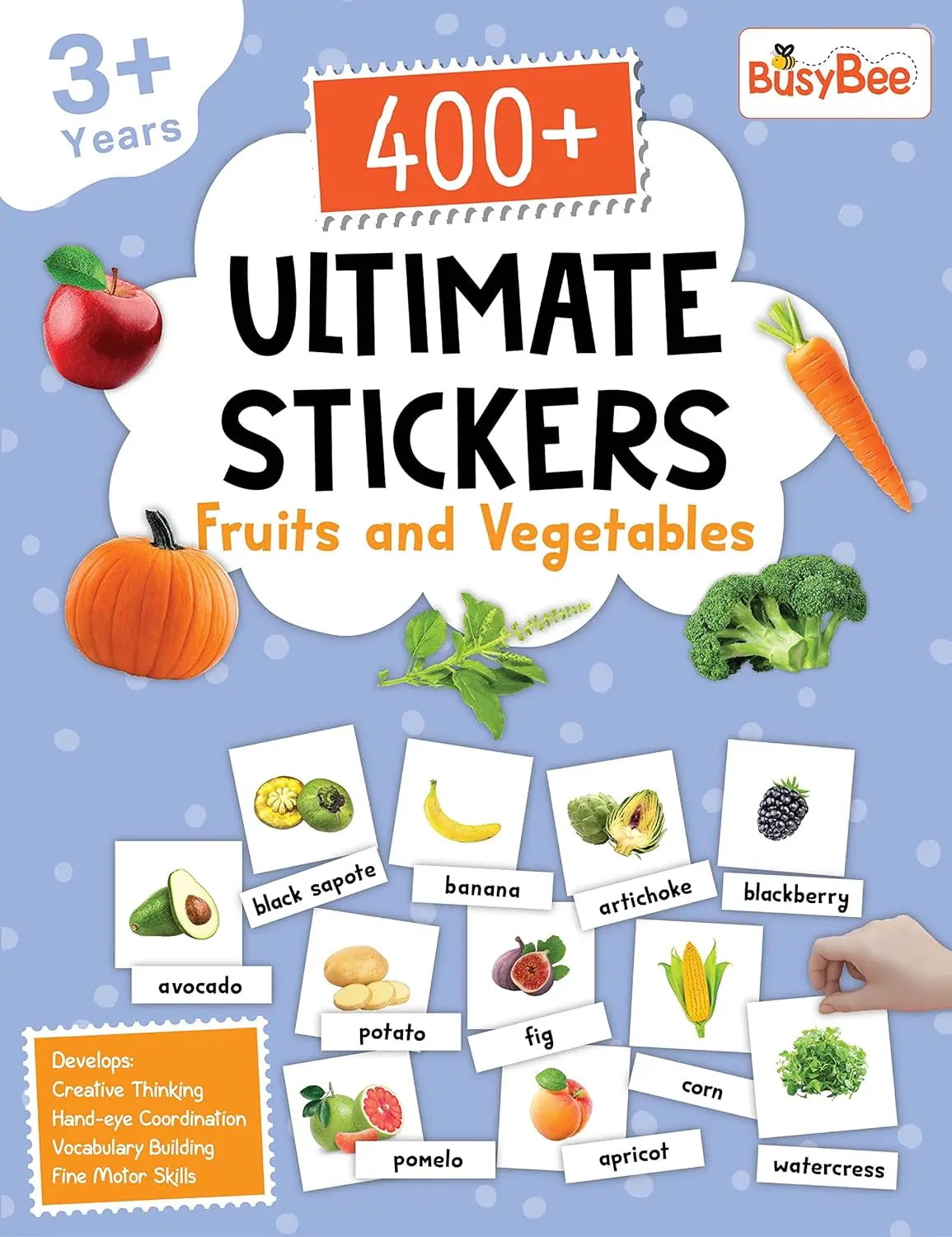 Pegasus 400+ Ultimate Stickers Book - Fruits And Vegetables For 3+ Years Kids 1