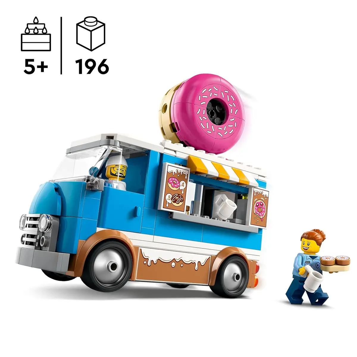 Lego City Donut Truck Playset Vendor Vehicle Building Kit For Ages 5+ 2