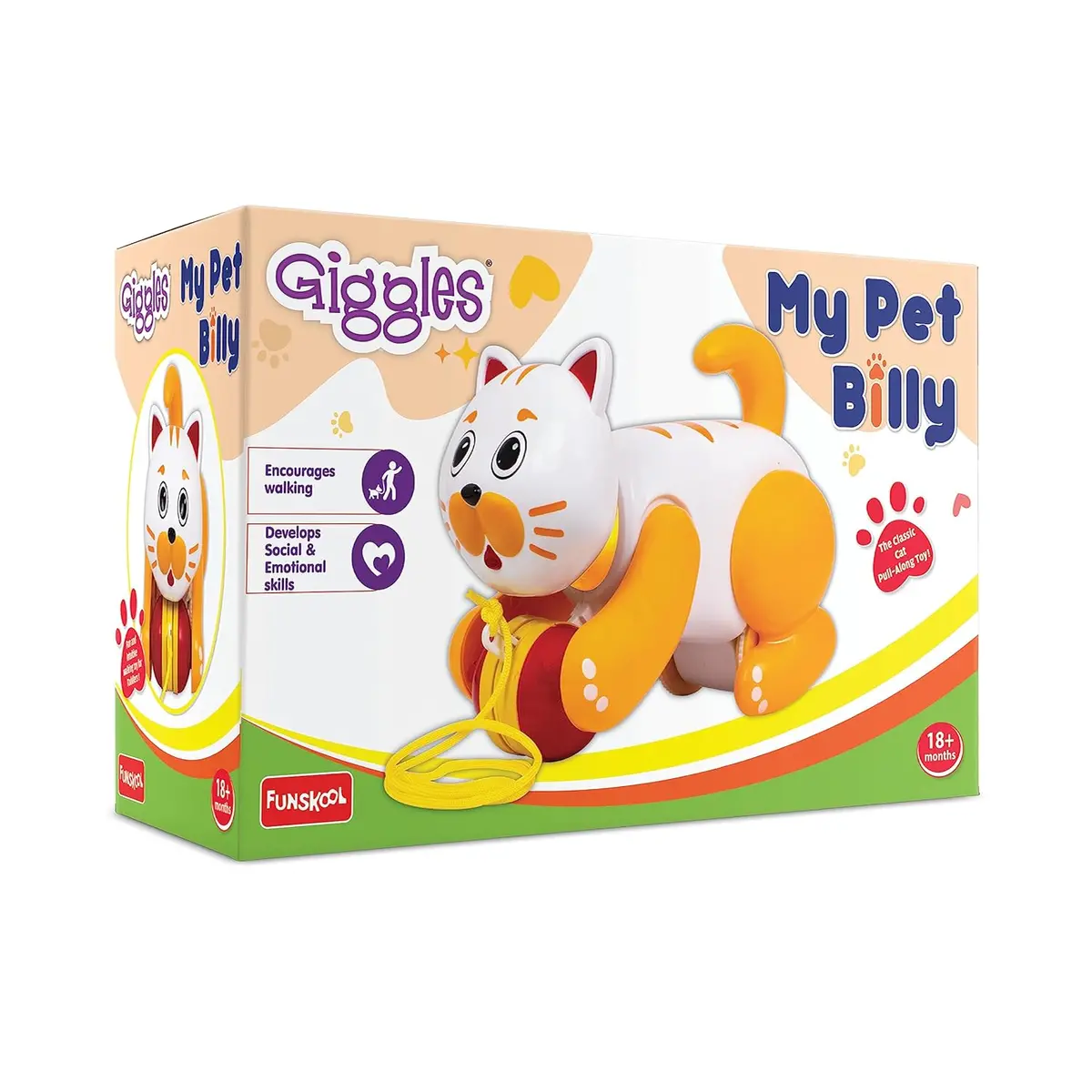 Funskool Giggles My Pet Billy Pull Along Toy For Kids Ages 2 Years & Up 1