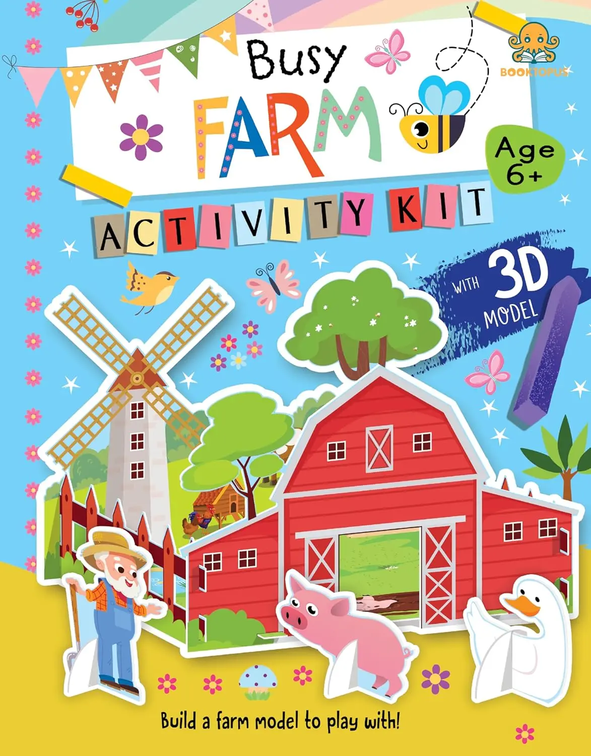 Booktopus Build It Activity Kit - At The Busy Farm Model Making Kit With Book - Diy Craft Kit For Kids 6+ 1