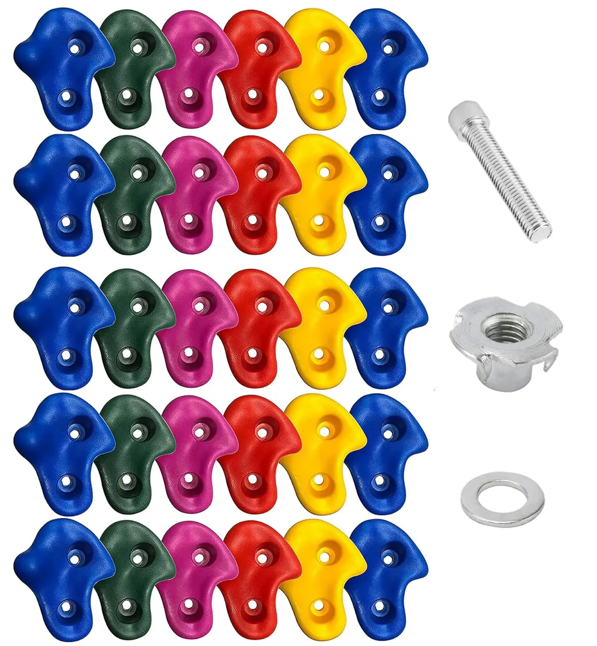 Reznor Stone Textured Climbing Holds Rock Climbing Diy Kids Indoor And Outdoor Play Set, Pack Of 30 1
