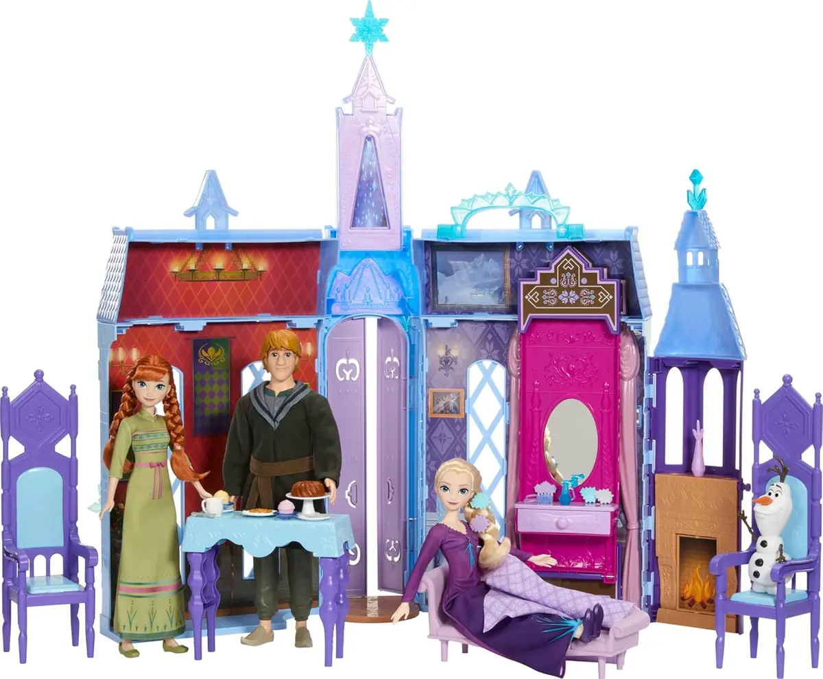 Disney Frozen Ultimate Arendelle Adventure Portable Castle With 3 Fashion Dolls, Olaf Figure & 25+ Accessories For Kids Ages 3 Years & Up 1