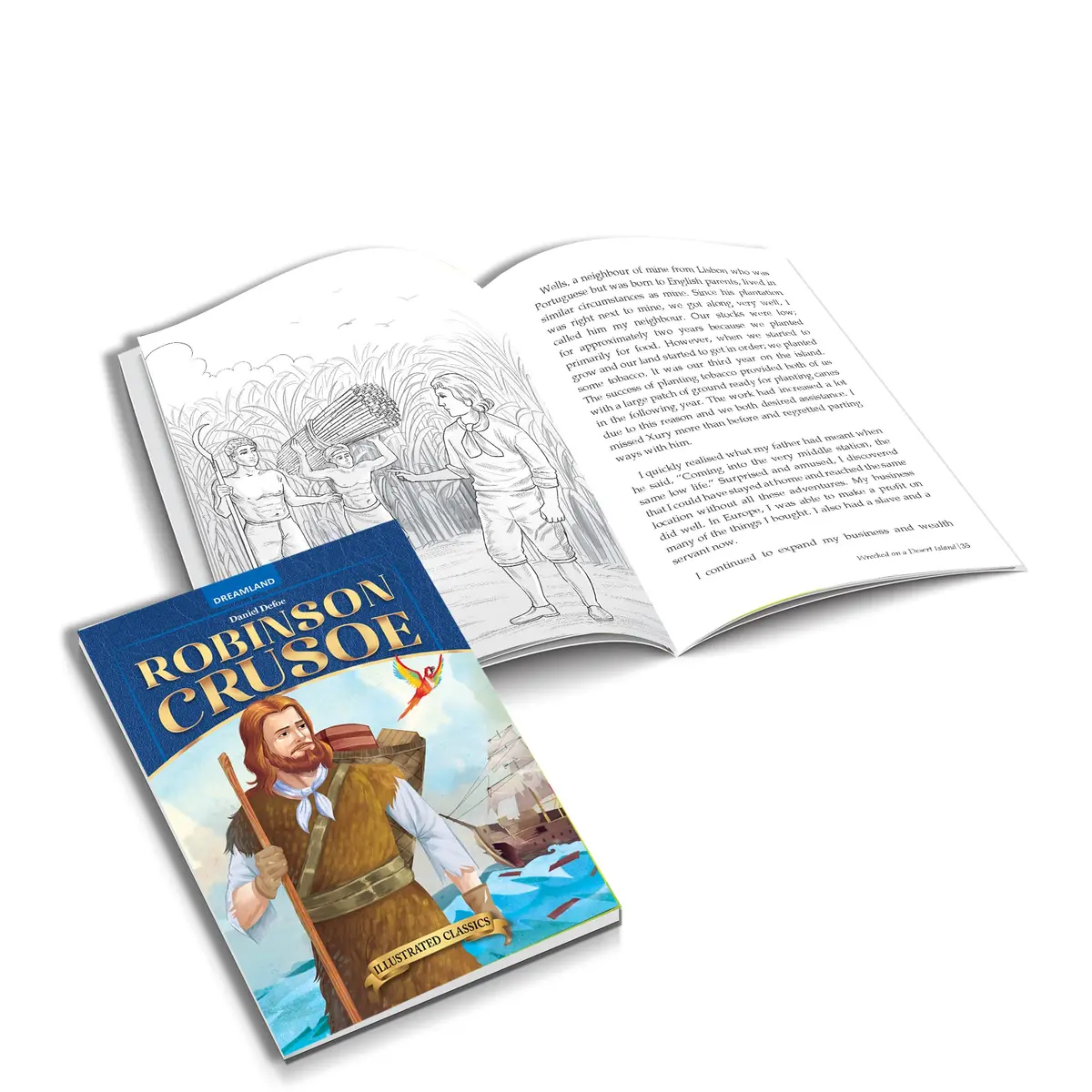 Dreamland Classic Tales Robinson Crusoe - Llustrated Abridged Classics For Children With Practice Questions 2
