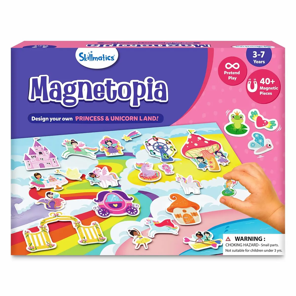 Skillmatics Creative Toy Magnetopia - Princess & Unicorn Land Interactive With 40+ Magnetic Pieces Learning Flash Card Game For Kids Ages 3 To 7 Years 1
