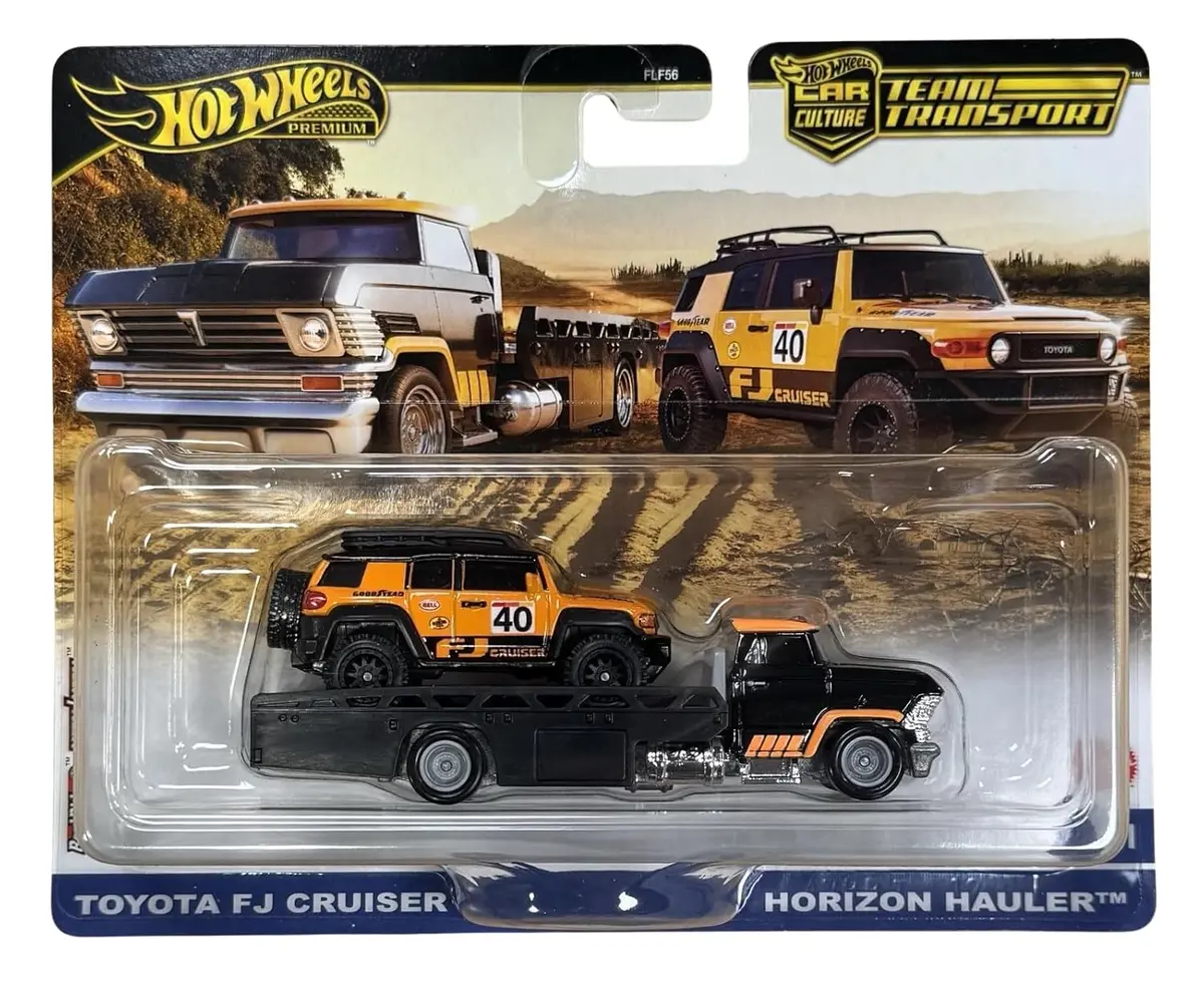 Hot Wheels Car Culture Team Transport Toyota Fj Cruiser 1:64 Scale Car & Transport Vehicle For Race Fans & Toy Car Collectors 1