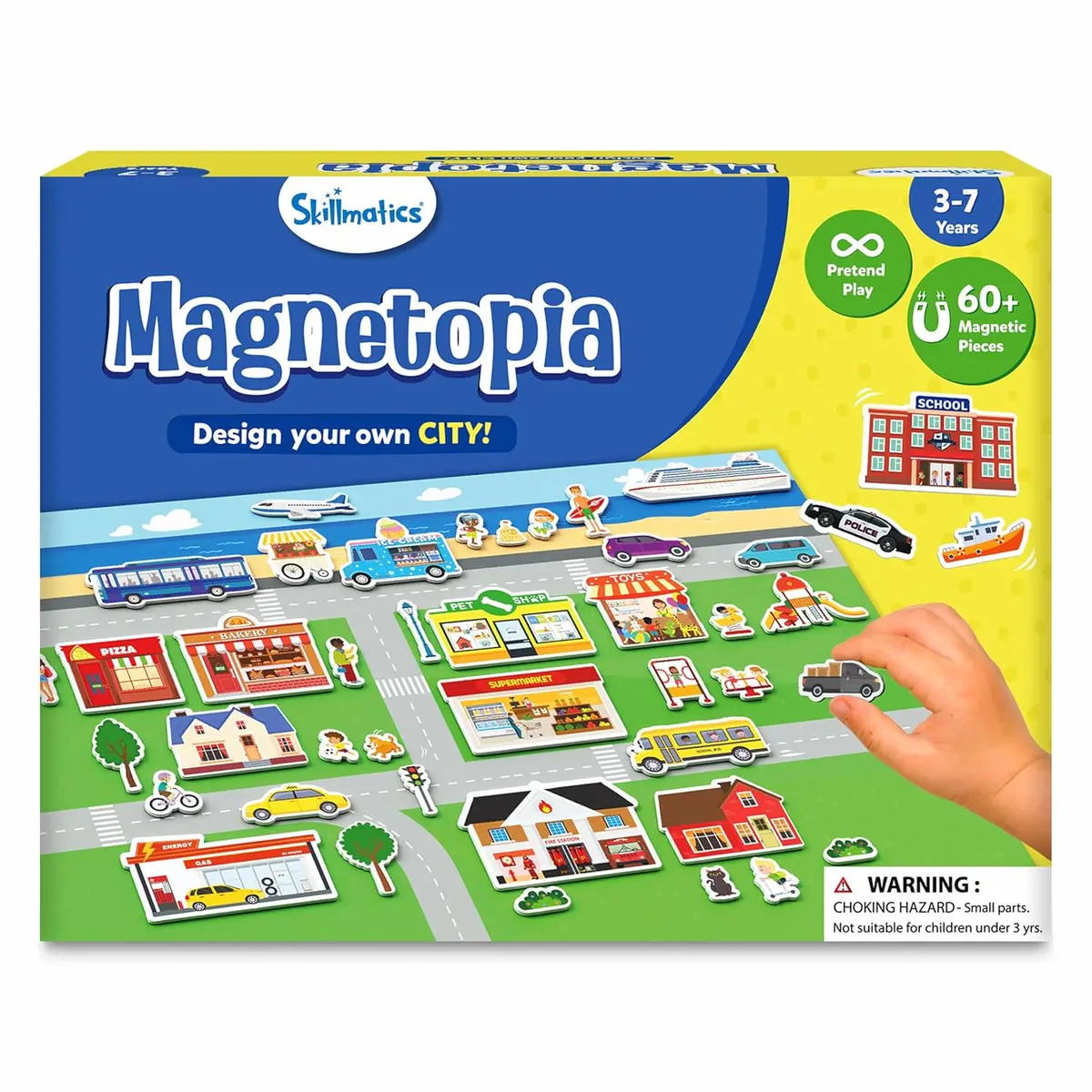 Skillmatics Creative Toy Magnetopia - Design Your City Interactive Pretend Play Set With 60+ Magnetic Pieces For Kids Ages 3 To 7 Years 1