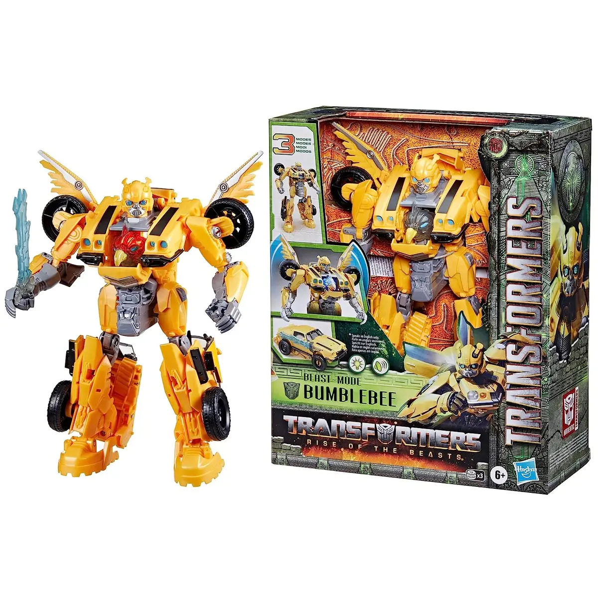 Transformers Rise Of The Beasts Movie 10 Inch Beast Mode Bumblebee Converting Toy With Lights And Sounds For Ages 6 Years And Up 1