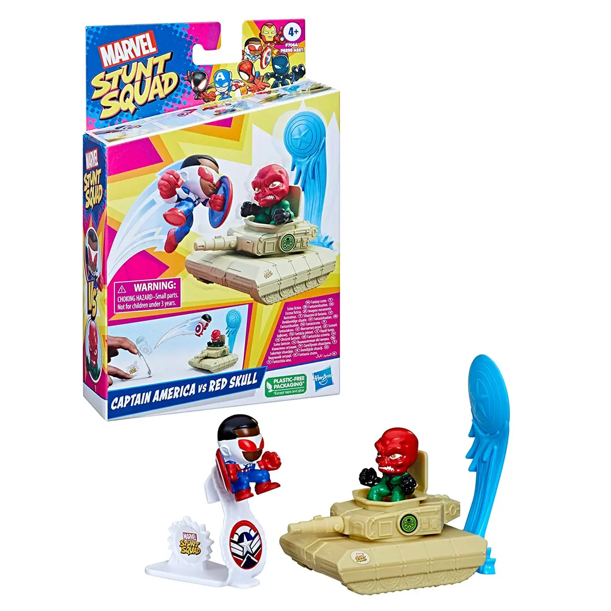 Marvel Stunt Squad 1.5-Inch Captain America Vs. Red Skull Playset For Kids Ages 4 Years And Up 1