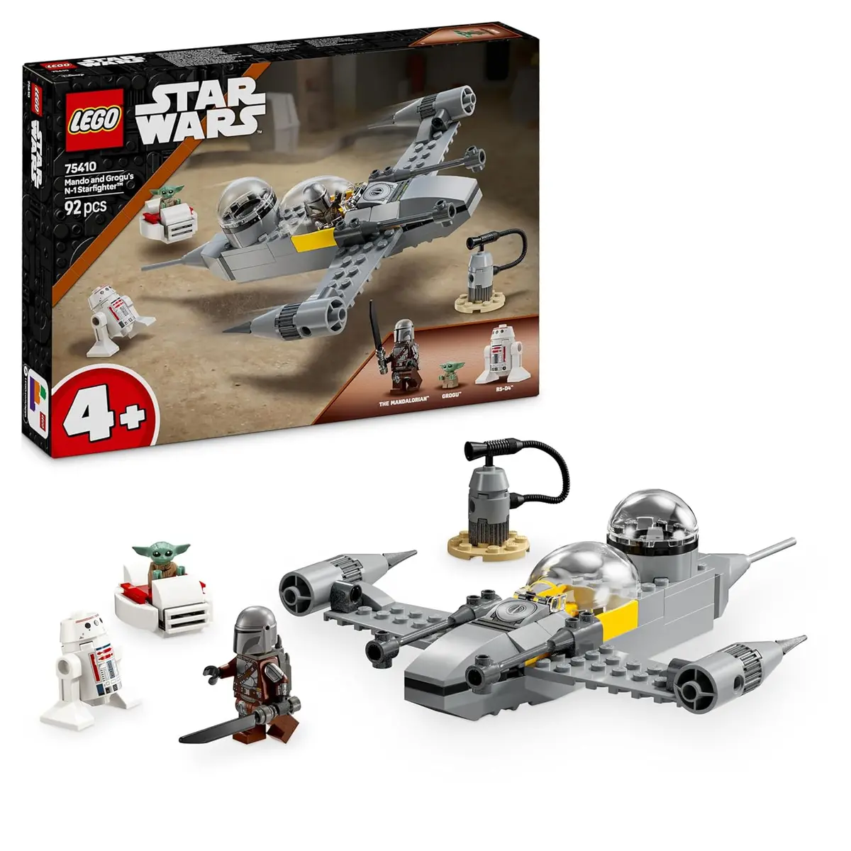 Lego Star Wars Mando And Grogu’S N-1 Starfighter Building Kit For Ages 4+ 1