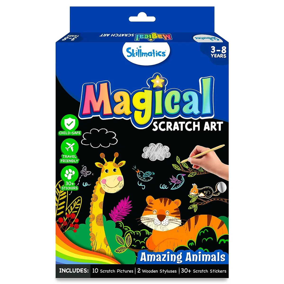 Skillmatics Magical Scratch Art Book - Animals Diy Activity & Stickers Craft Kits For Ages 3 To 8 Years 1