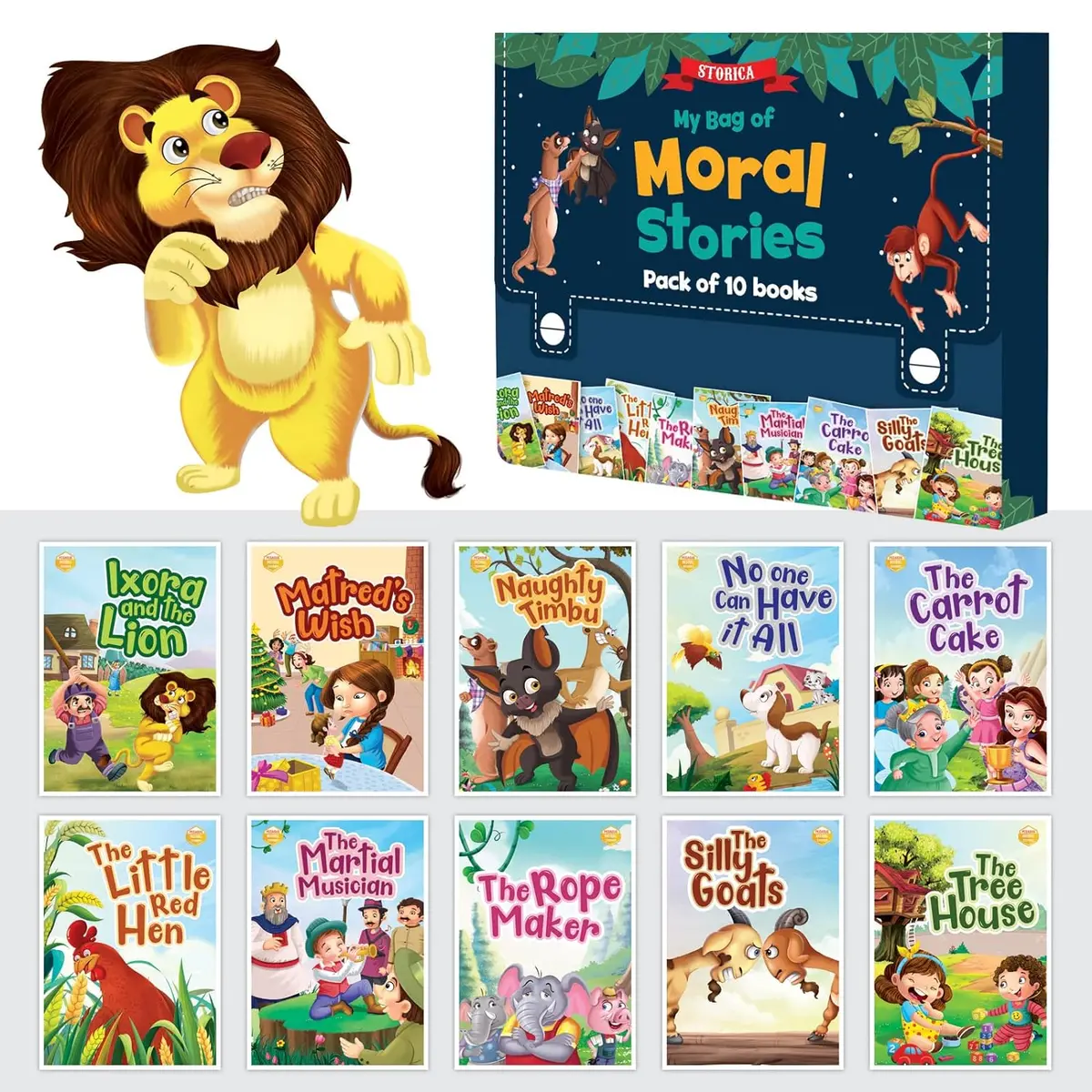 Pegasus Moral-Amazing Story Bag (10 Book Set) For Kids Children 1