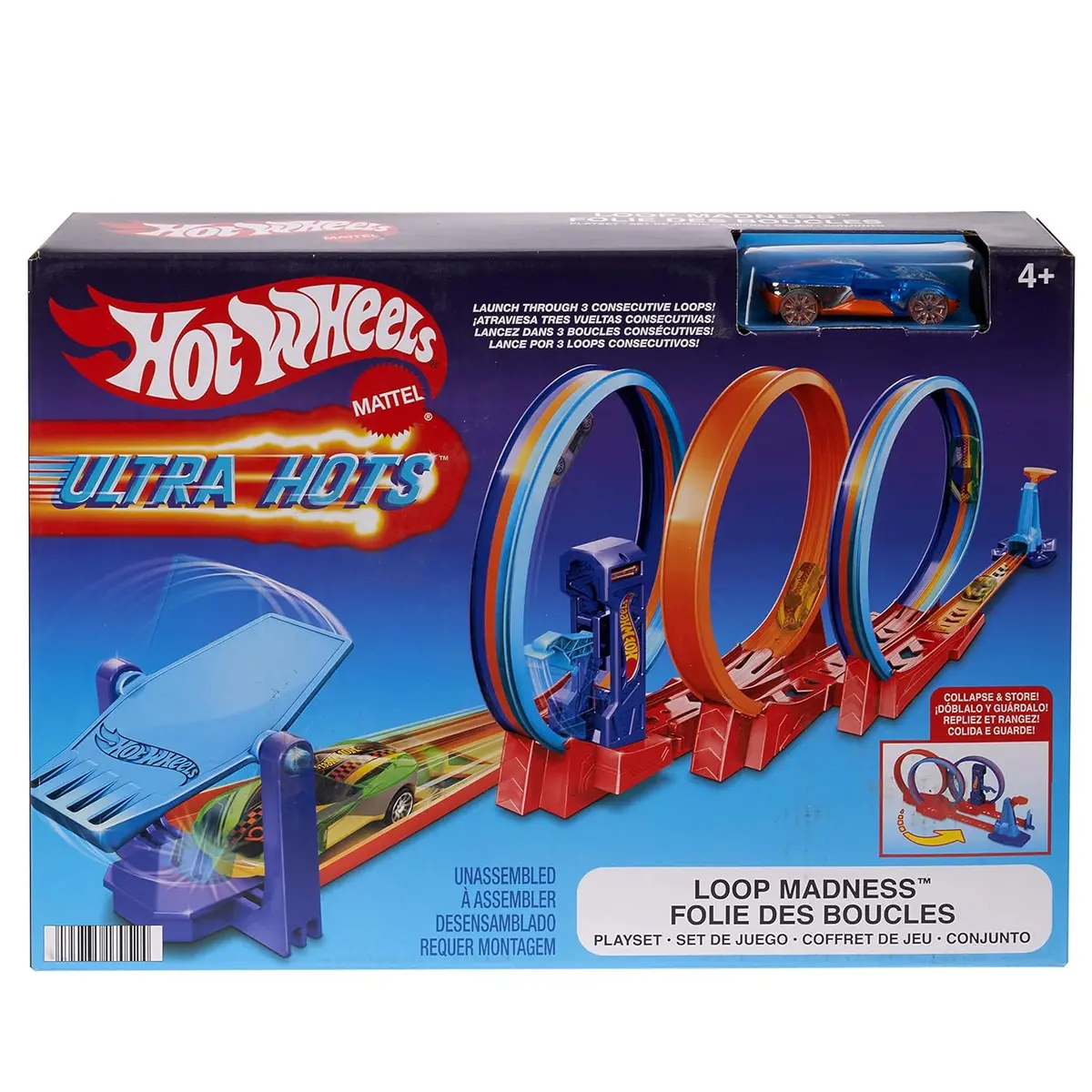 Hot Wheels Ultra Hots Loop Madness Track Set With 3 Loops And 1 Hot Wheels Car 1