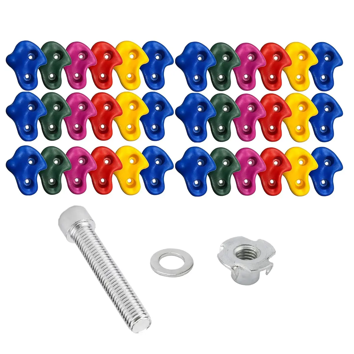 Reznor Stone Textured Climbing Holds Rock Climbing Diy Kids Indoor And Outdoor Play Set, Pack Of 136 1
