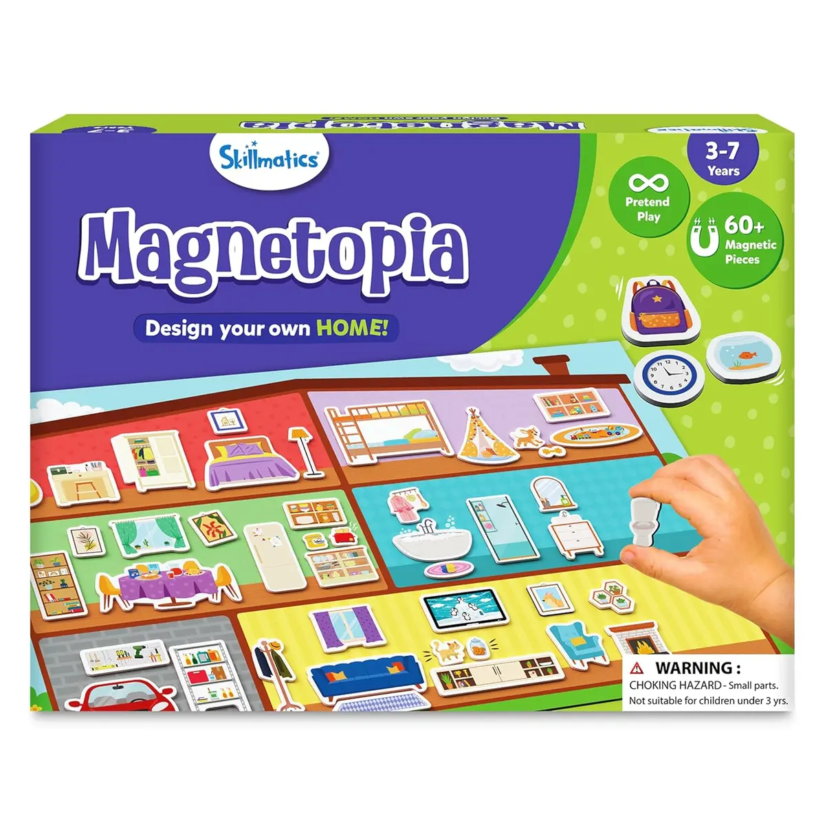 Skillmatics Creative Toy Magnetopia - Design Your Home Interactive Pretend Play Set With 60+ Magnetic Pieces For Kids Ages 3 To 7 Years 1