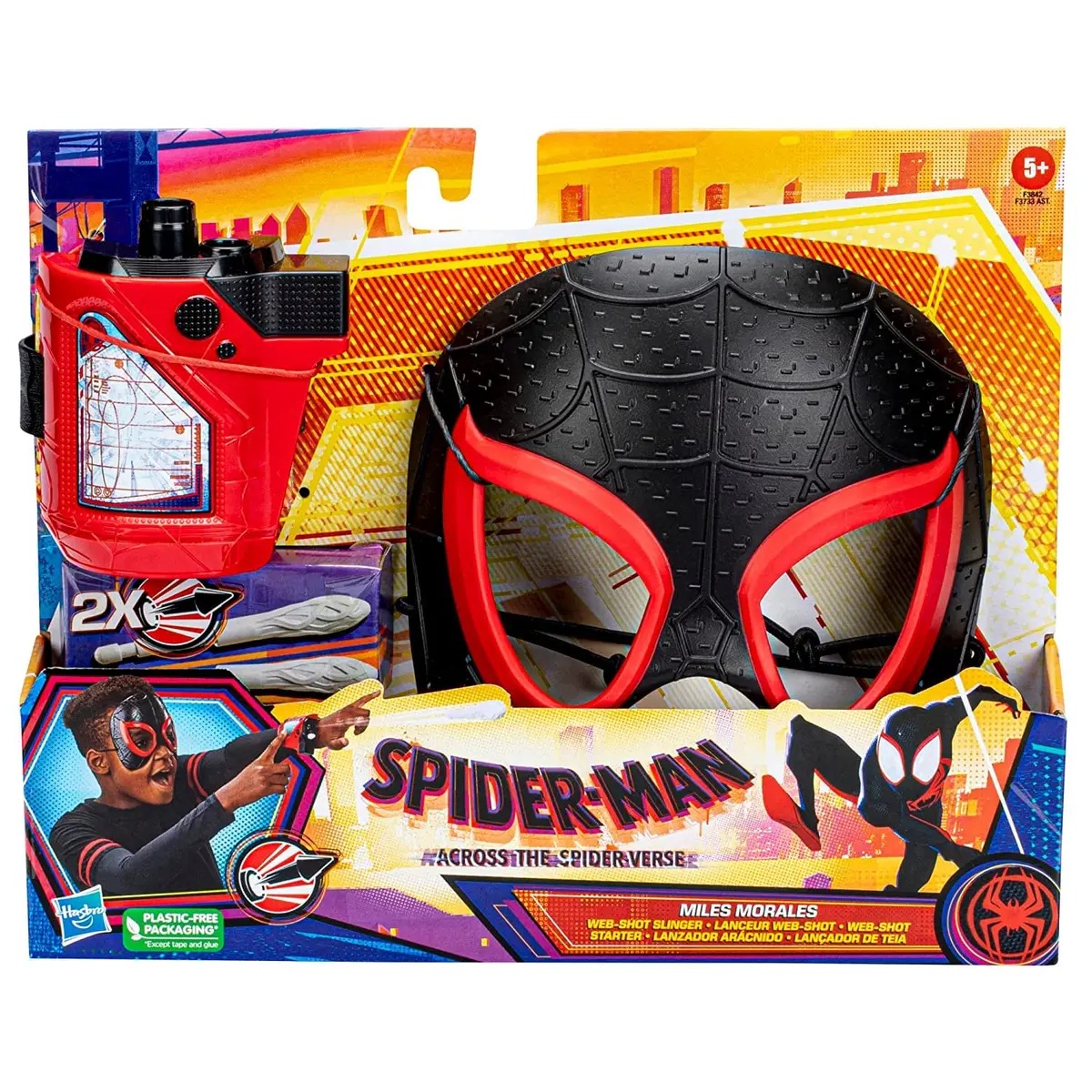 Marvel Spider-Man: Across The Spider-Verse Miles Morales Web-Shot Slinger Mask & Blaster Set For 5 Year Old And Up 2