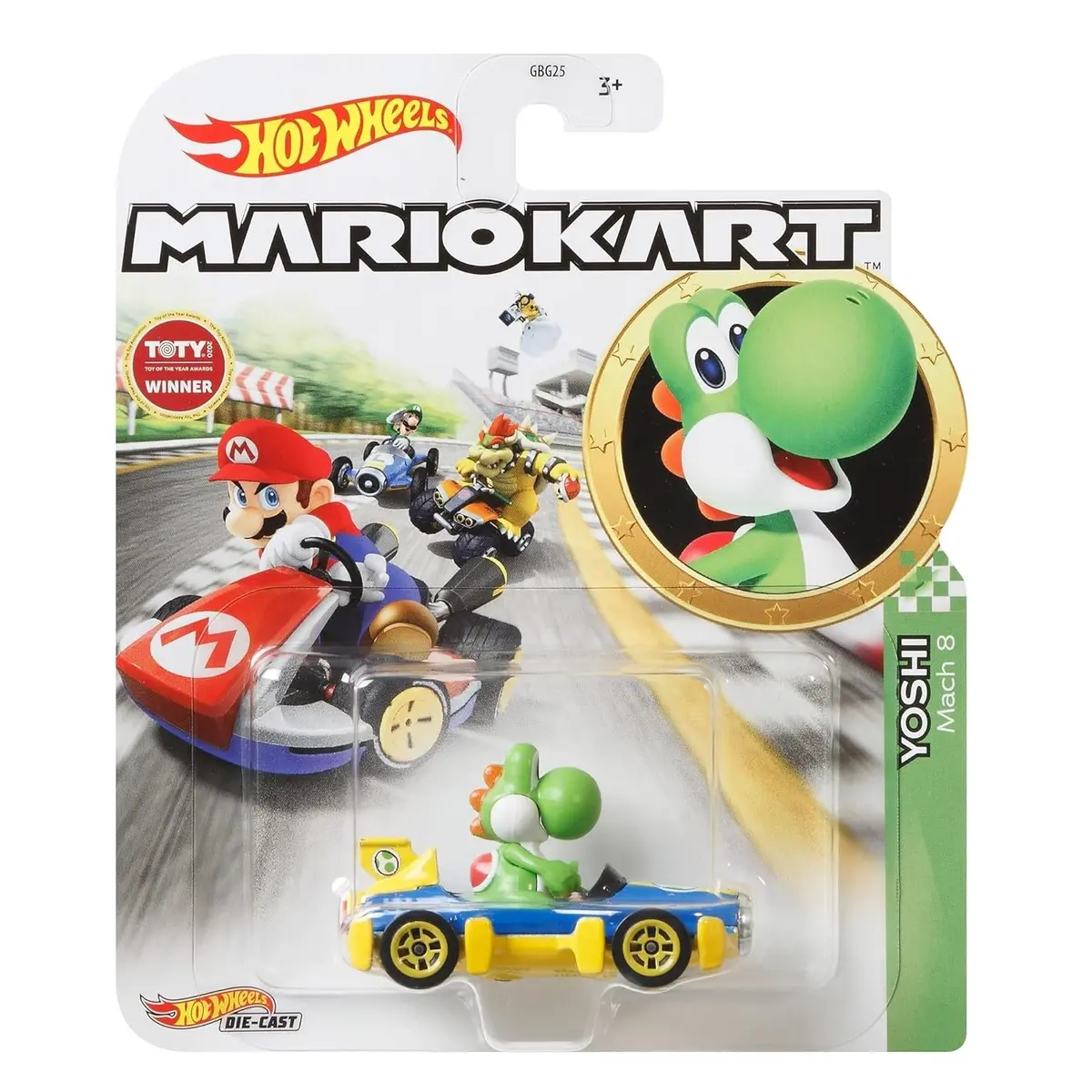 Hot Wheels Circuit Special Mariokart Series Yoshi 1:64 Scale Diecast Vehicle For Kids & Collectors 1