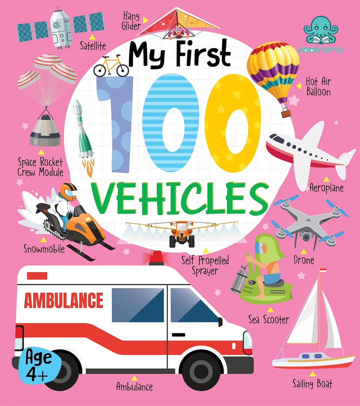 Booktopus Board Book - My First 100 Vehicles - Early Learning Picture Books For For Kids 4+ 1