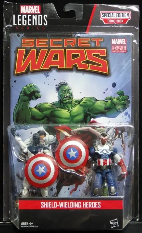 Hasbro 44487 漫威傳奇系列 秘密戰爭 護盾英雄 勝利少校 美國隊長 連特別版本漫畫 Marvel Legends Series Secret Wars Shield-Wielding Heroes Vance Astro Captain America With Special Edition Comic Book (Piu/Kw232b-60) 存 1