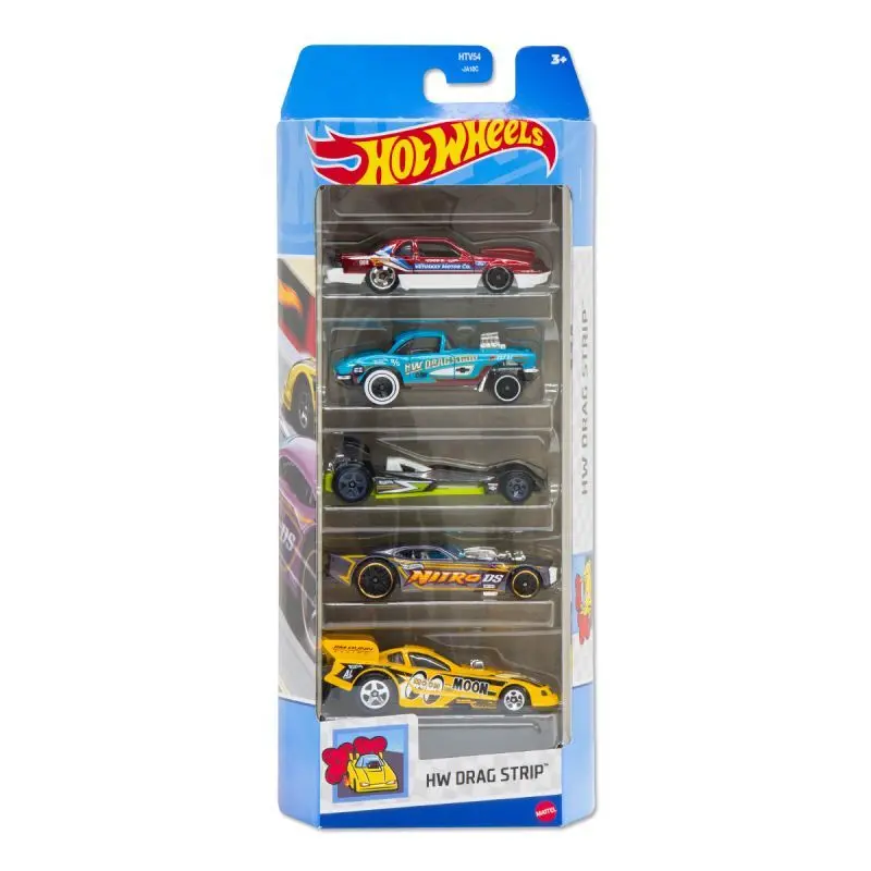 Hot Wheels 5 Car Gift Pack - Hw Drag Strip Pack Of 5 For Kids & Collectors 1