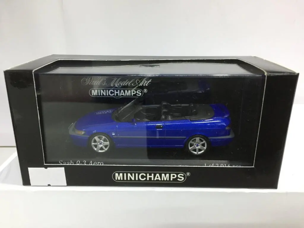Minichamps 1/43 Saab 9-3 Aero Cabriolet 2001 Blue Metallic (04006) (Piu50) 1