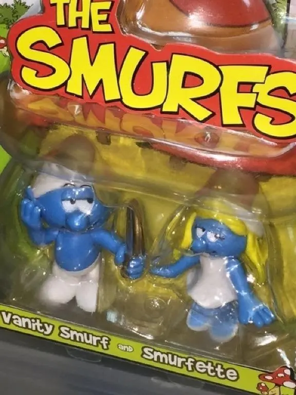 Jakks Pacific 21764 藍精靈 阿靚 美芝 迷你公仔 The Smurfs Mini Figures Vanity Smurf And Smurfette 2