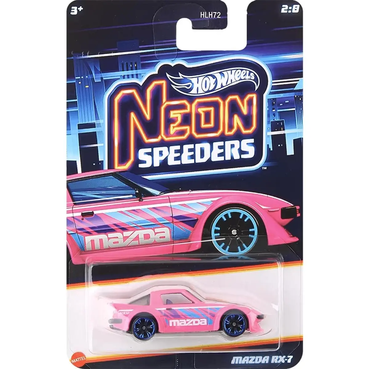 Hot Wheels Neon Speeder 2025 Edition 1:64 Scale Mazda Rx 7 Die-Cast Vehicles For Ages 3+ 1