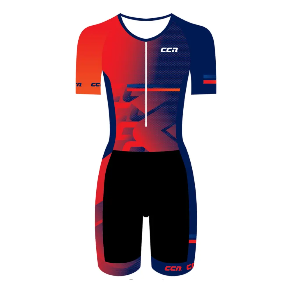 Ccn Short Sleeve Tri Suit Red/Blue M 1
