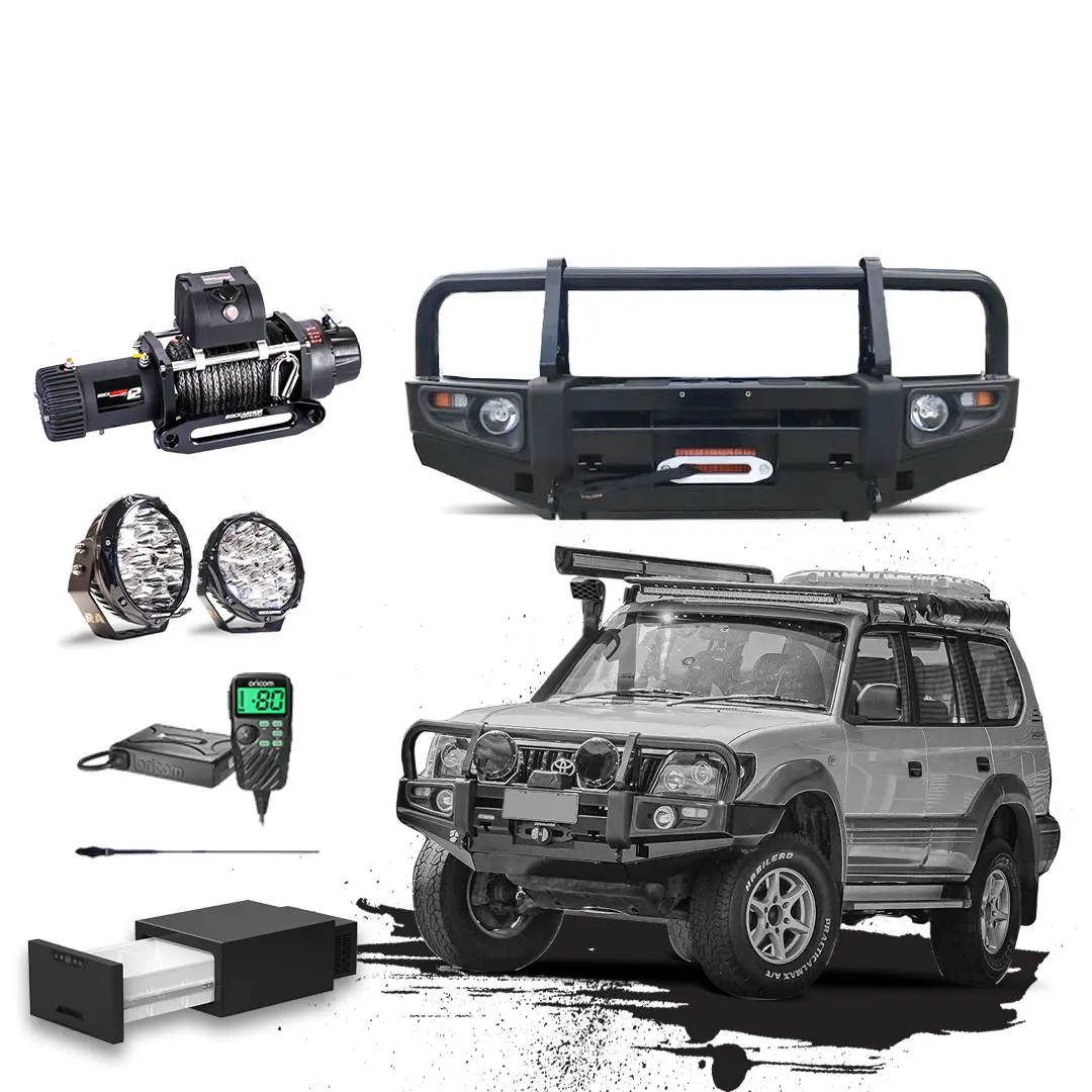Prado 90 Touring Pack Suits: 90 Series Prado -  Bullbar, Winch, Lights, Uhf + Free Fridge 1