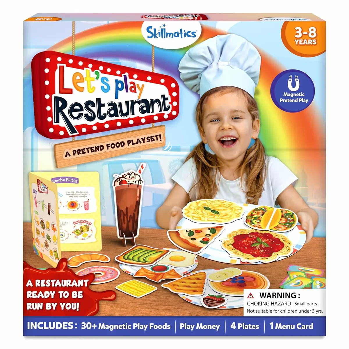 Skillmatics Let's Play Restaurant Pretend Play Food Playset With 30+ Magnetic Food Items For Kids Ages 3 To 8 Years 1