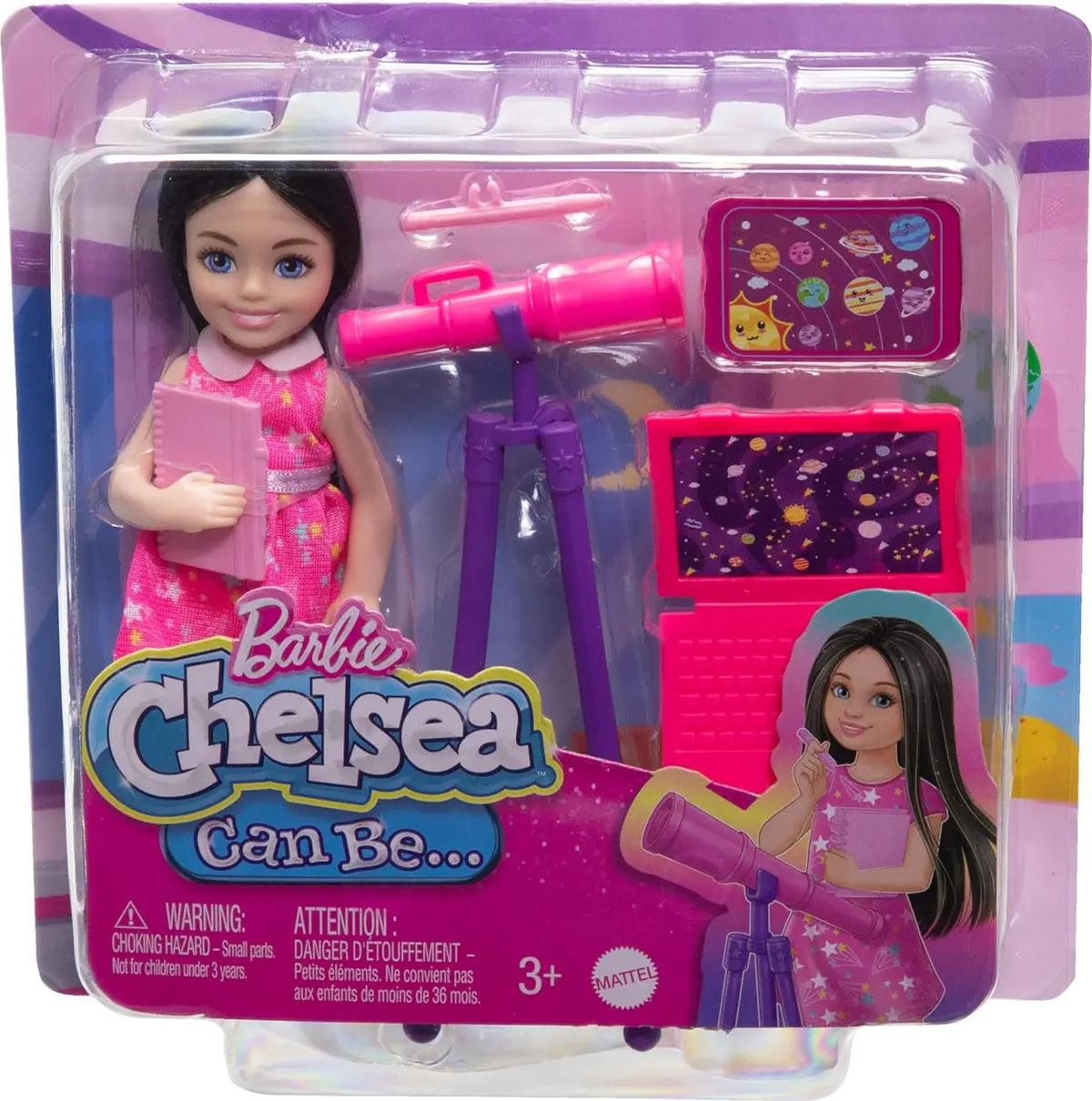 Barbie Toys, Chelsea Doll & Accessories Astronomer Set, Career Brunette Small Doll With 5 Science-Themed Pieces Including A Telescope 2