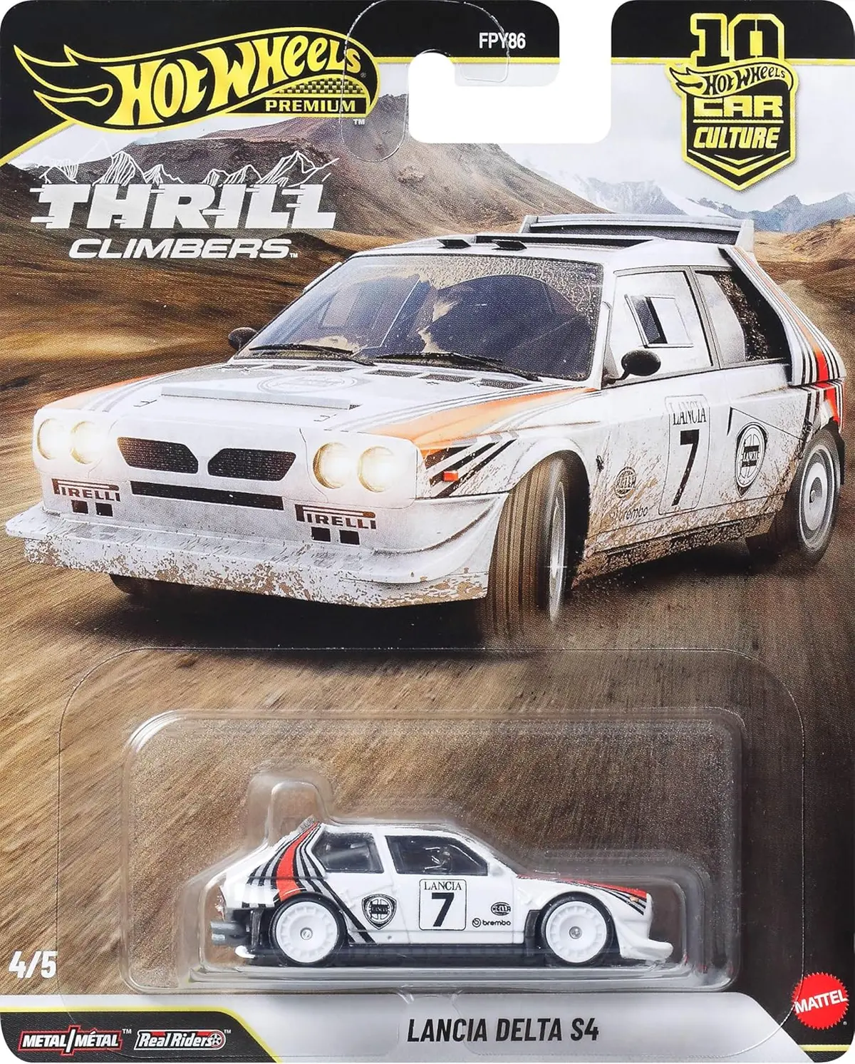 Hot Wheels Car Culture 1:64 Scale Premium Thrill Climbers 2026 Lancia Delta S4 Toy Car For Ages 4+ 1