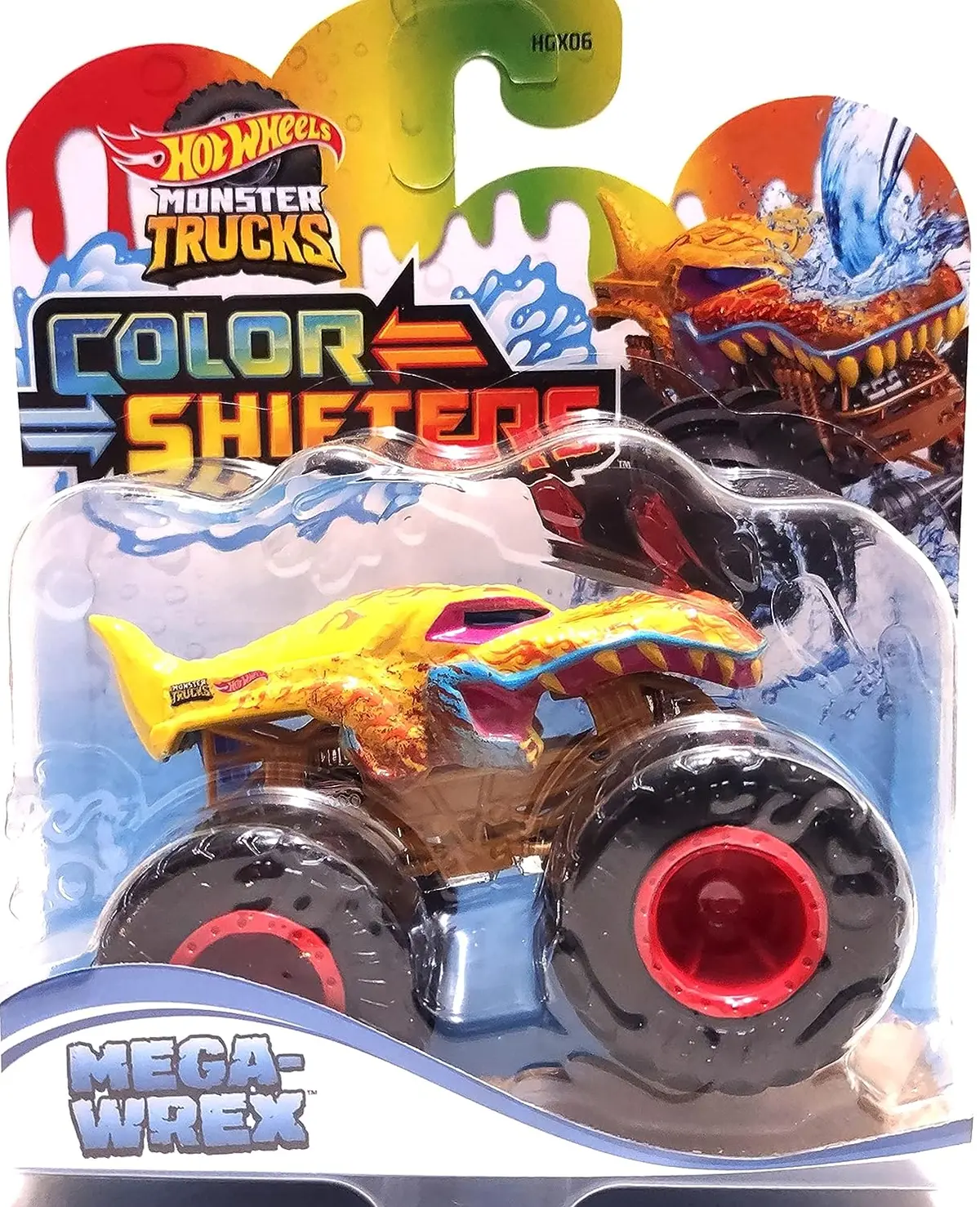 Hot Wheels Color Shifters 1:64 Scale Mega Wrex Monster Truck For Ages 3+ (Hnw04) 1