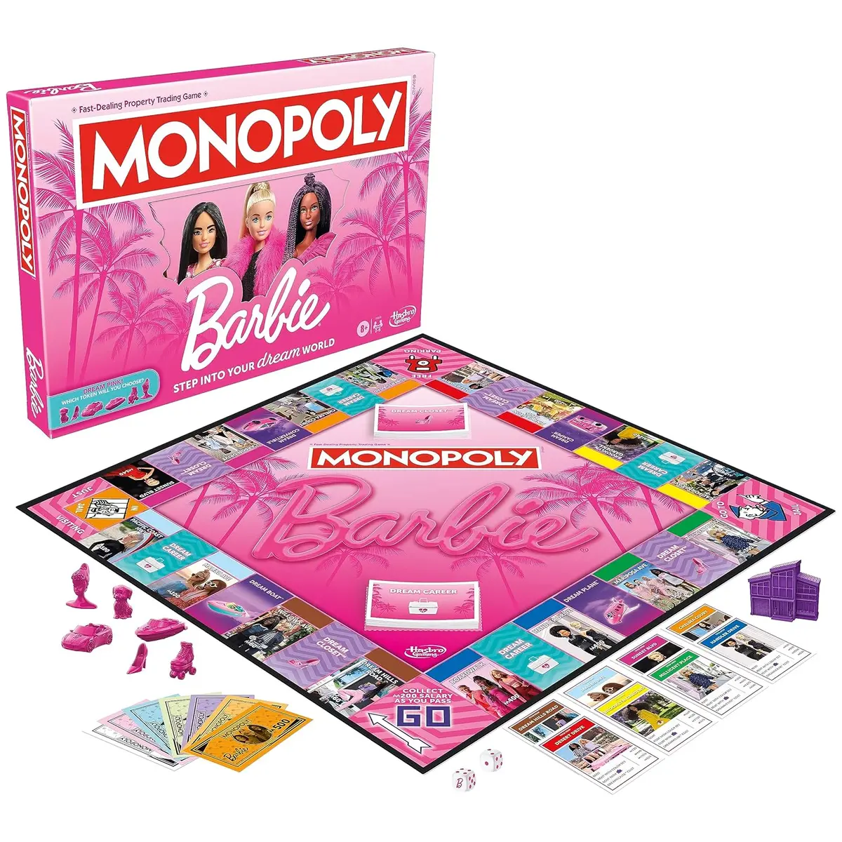 Monopoly Barbie Edition 2-6 Players Fun Family Board Game For Kids And Adults Ages 8+ 1