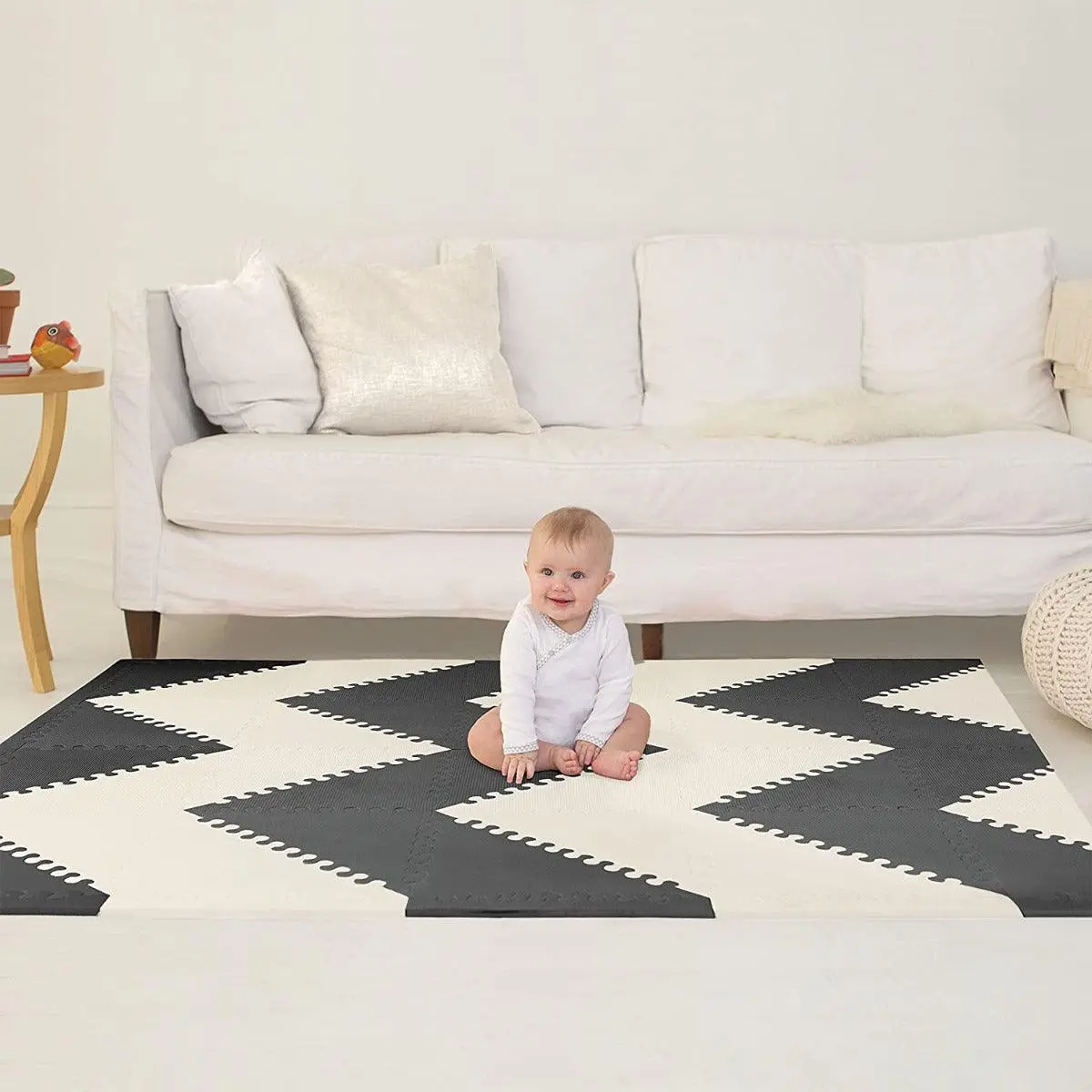 Skip Hop Playspot Geo Playgym & Mats Black-Cream - Playmats For Ages 0-2 Years 2