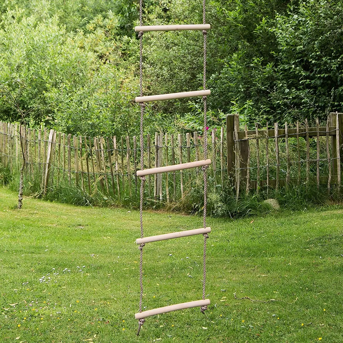 Reznor 9 Feet Climbing Rope Ladder Ninja Ladder Ninja Warrior Slackline Ladder Rope Swing For Children, 9 Rungs 2