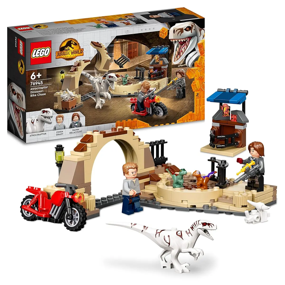 Lego Jurassic World Atrociraptor Dinosaur: Bike Chase Building Kit For Ages 6+ 1