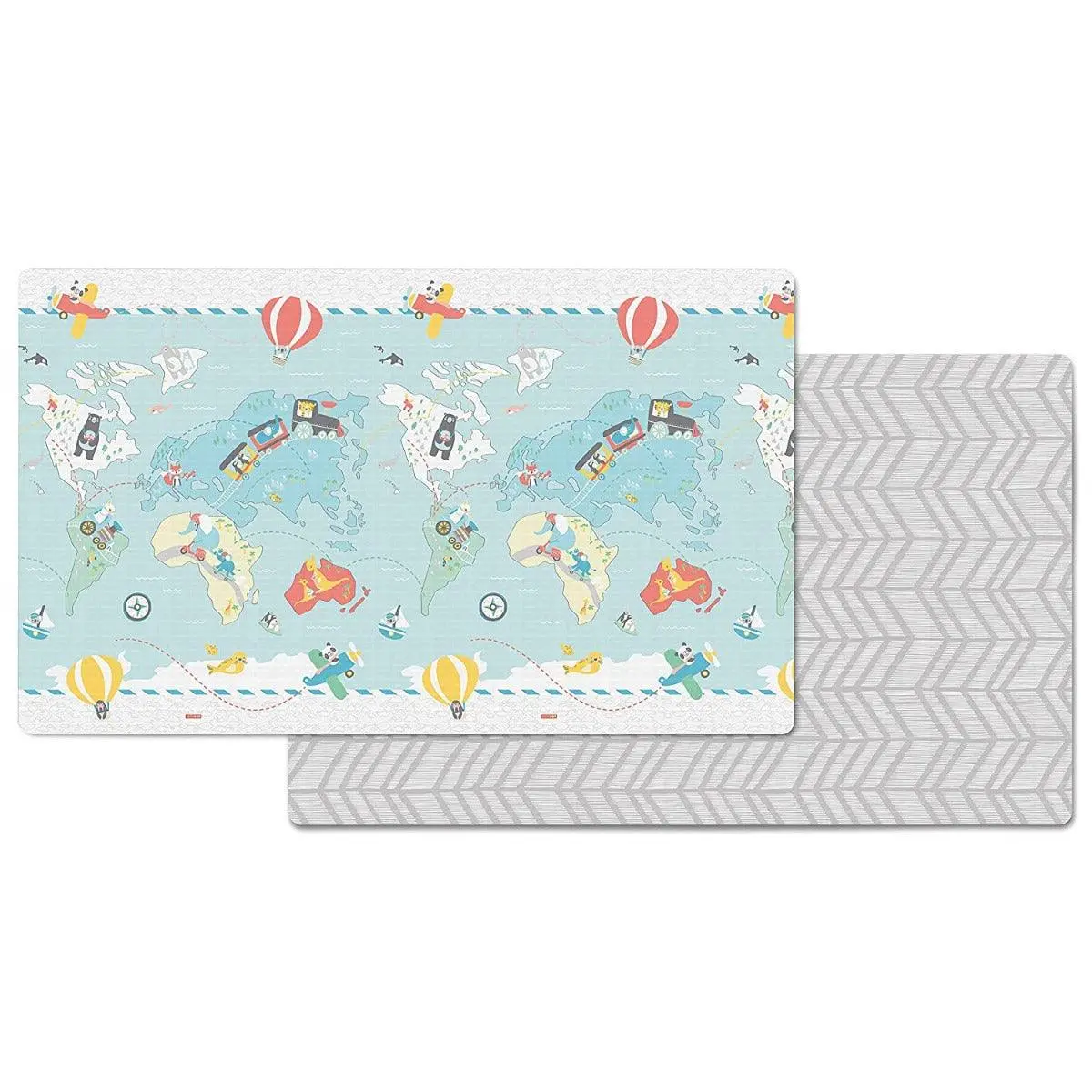 Skip Hop Doubleplay Reversible Playgym Little Travllers - Playmats For Ages 0-2 Years 1