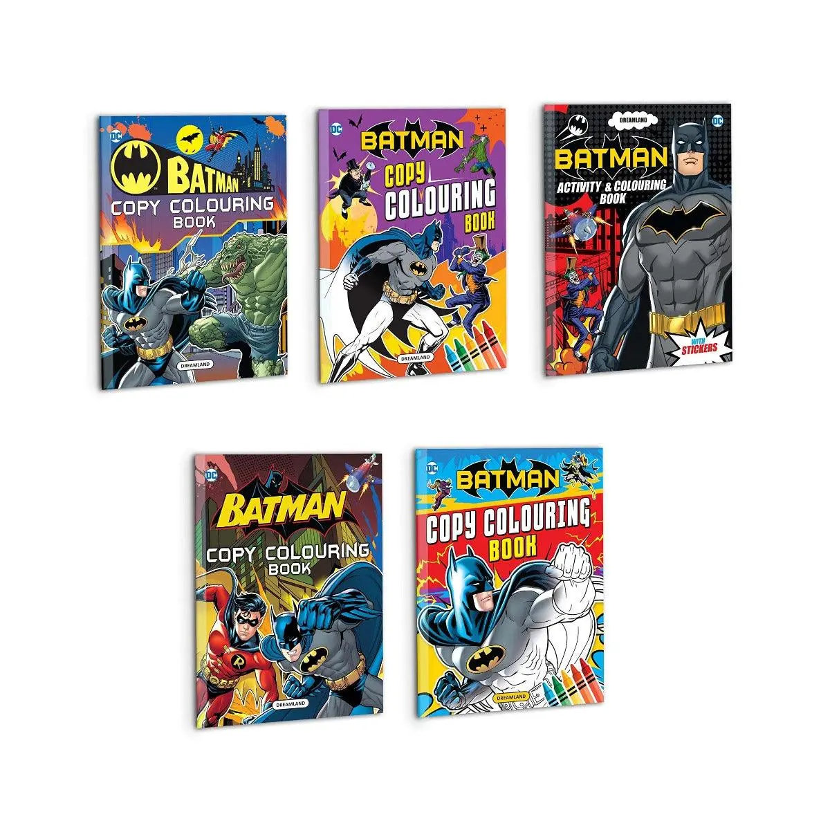 Dreamland Batman Copy Colouring And Activity Books Pack - A Drawing Painting & Colouring Book For Kids - Pack Of 5 Books(English) 1