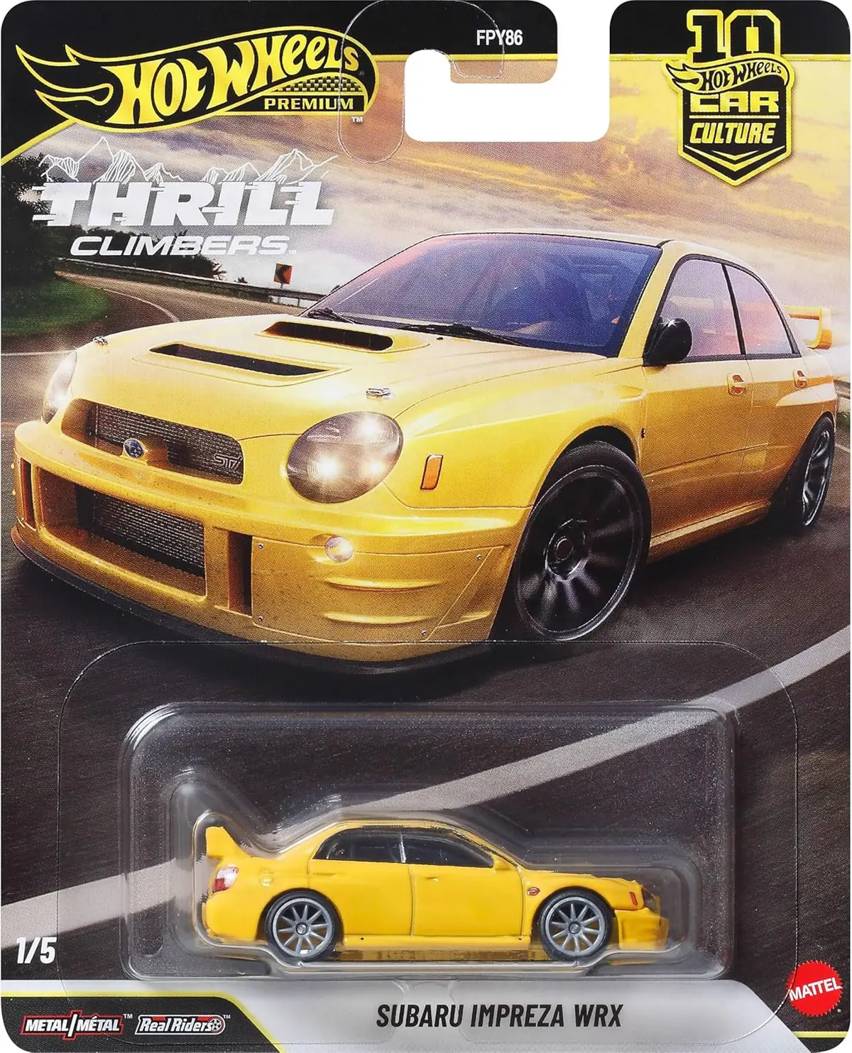 Hot Wheels Car Culture 1:64 Scale Premium Thrill Climbers 2026 Subaru Impreza Wrx Toy Car For Ages 4+ 1